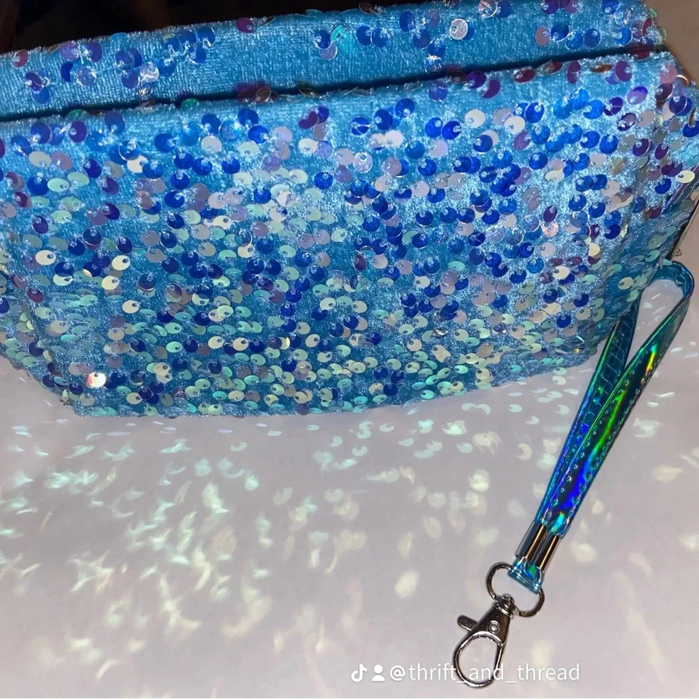 Velvet Royal Blue Sparkling Cosmetic/Traveler Bag - Picture 4 of 5